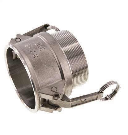 Acoplamiento de acero inoxidable Camlock DN 75 (3'') R 3'' rosca macho tipo B MIL-C-27487