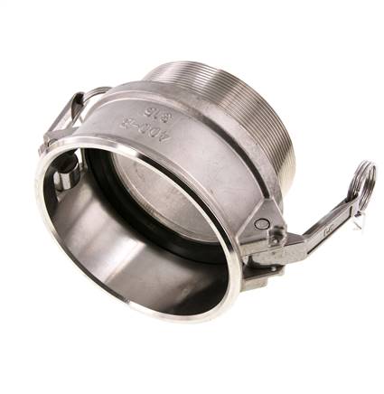 Acoplamiento de acero inoxidable Camlock DN 90 (4'') R 4'' rosca macho tipo B MIL-C-27487