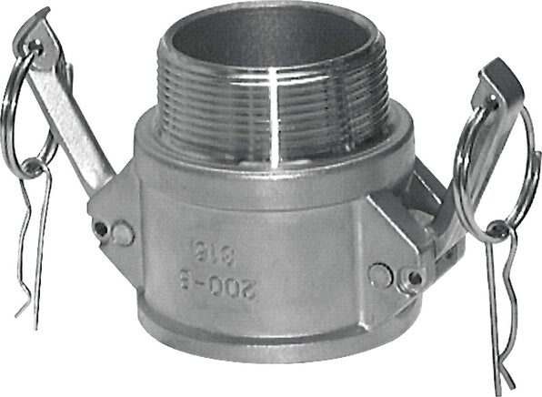 Acoplamiento de acero inoxidable Camlock DN 120 (5'') R 5'' rosca macho tipo B MIL-C-27487