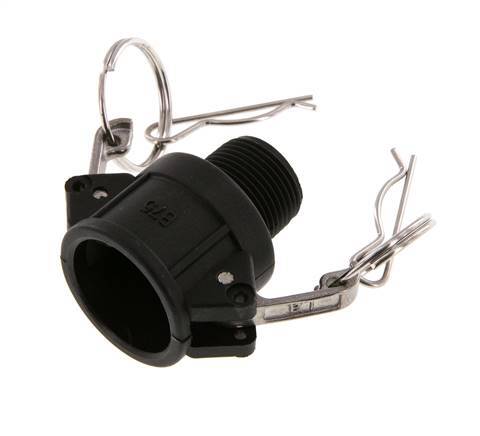 Acoplamiento de polipropileno Camlock DN 20 (3/4'') R 3/4'' rosca macho tipo B MIL-C-27487