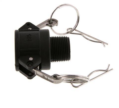 Acoplamiento de polipropileno Camlock DN 20 (3/4'') R 3/4'' rosca macho tipo B MIL-C-27487