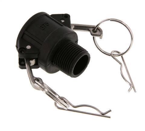 Acoplamiento de polipropileno Camlock DN 20 (3/4'') R 3/4'' rosca macho tipo B MIL-C-27487