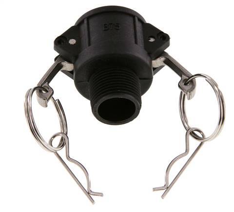 Acoplamiento de polipropileno Camlock DN 20 (3/4'') R 3/4'' rosca macho tipo B MIL-C-27487