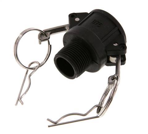 Acoplamiento de polipropileno Camlock DN 20 (3/4'') R 3/4'' rosca macho tipo B MIL-C-27487