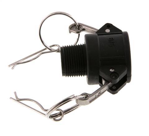 Acoplamiento de polipropileno Camlock DN 20 (3/4'') R 3/4'' rosca macho tipo B MIL-C-27487