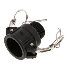 Acoplamiento de polipropileno Camlock DN 25 (1'') R 1'' rosca macho Tipo B MIL-C-27487