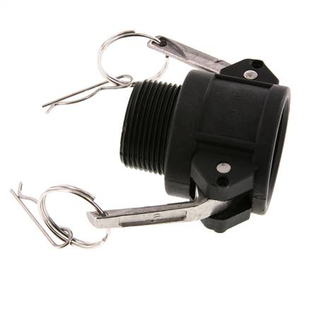 Acoplamiento de polipropileno Camlock DN 32 (1 1/4'') R 1 1/4'' Rosca Macho Tipo B MIL-C-27487