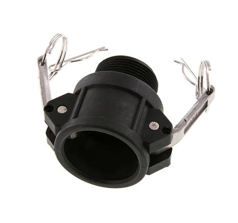 Acoplamiento de polipropileno Camlock DN 32 (1 1/4'') R 1 1/4'' Rosca Macho Tipo B MIL-C-27487