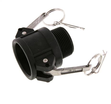 Acoplamiento de polipropileno Camlock DN 32 (1 1/4'') R 1 1/4'' Rosca Macho Tipo B MIL-C-27487