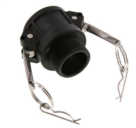Acoplamiento de polipropileno Camlock DN 32 (1 1/4'') R 1 1/4'' Rosca Macho Tipo B MIL-C-27487