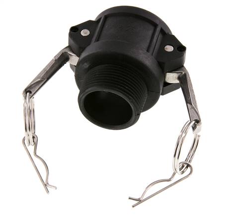 Acoplamiento de polipropileno Camlock DN 32 (1 1/4'') R 1 1/4'' Rosca Macho Tipo B MIL-C-27487