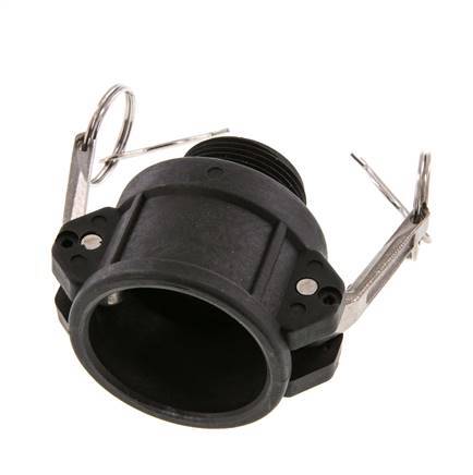 Acoplamiento de polipropileno Camlock DN 40 (1 1/2'') R 1 1/4'' rosca macho tipo B MIL-C-27487