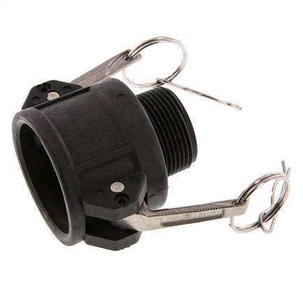 Acoplamiento de polipropileno Camlock DN 40 (1 1/2'') R 1 1/4'' rosca macho tipo B MIL-C-27487