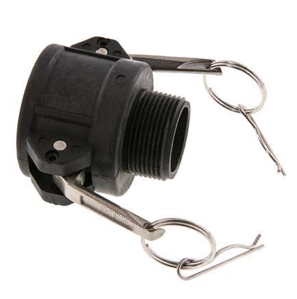 Acoplamiento de polipropileno Camlock DN 40 (1 1/2'') R 1 1/4'' rosca macho tipo B MIL-C-27487