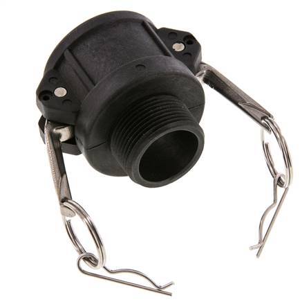 Acoplamiento de polipropileno Camlock DN 40 (1 1/2'') R 1 1/4'' rosca macho tipo B MIL-C-27487