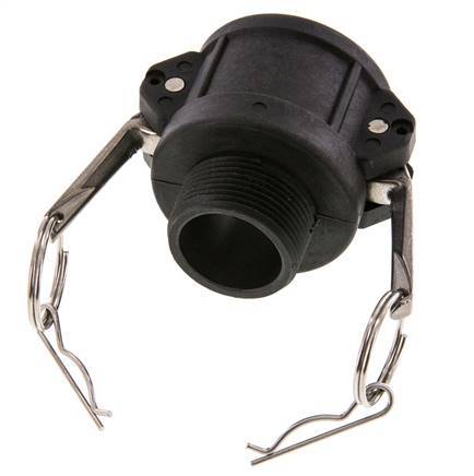 Acoplamiento de polipropileno Camlock DN 40 (1 1/2'') R 1 1/4'' rosca macho tipo B MIL-C-27487