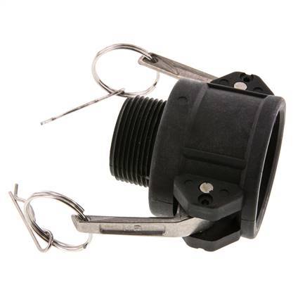 Acoplamiento de polipropileno Camlock DN 40 (1 1/2'') R 1 1/4'' rosca macho tipo B MIL-C-27487