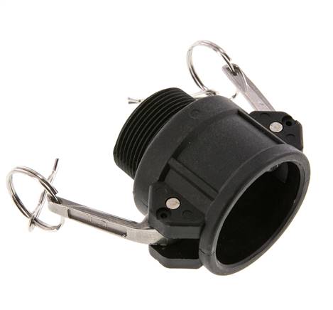 Acoplamiento de polipropileno Camlock DN 40 (1 1/2'') R 1 1/2'' rosca macho tipo B MIL-C-27487