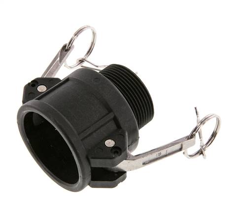 Acoplamiento de polipropileno Camlock DN 40 (1 1/2'') R 1 1/2'' rosca macho tipo B MIL-C-27487