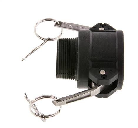 Acoplamiento de polipropileno Camlock DN 40 (1 1/2'') R 1 1/2'' rosca macho tipo B MIL-C-27487
