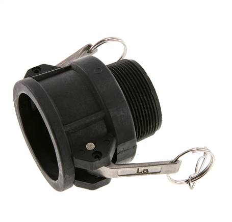 Acoplamiento de polipropileno Camlock DN 50 (2'') R 2'' rosca macho Tipo B MIL-C-27487
