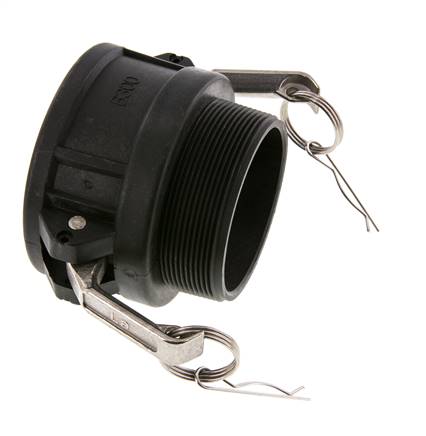Acoplamiento de polipropileno Camlock DN 75 (3'') R 3'' rosca macho Tipo B MIL-C-27487