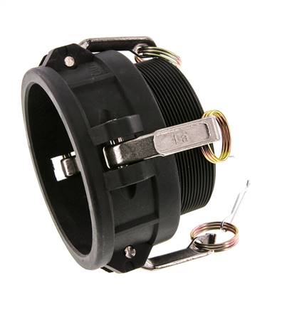 Acoplamiento de polipropileno Camlock DN 90 (4'') R 4'' rosca macho Tipo B MIL-C-27487