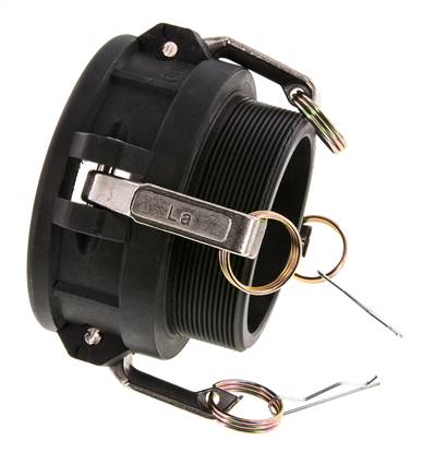 Acoplamiento de polipropileno Camlock DN 90 (4'') R 4'' rosca macho Tipo B MIL-C-27487