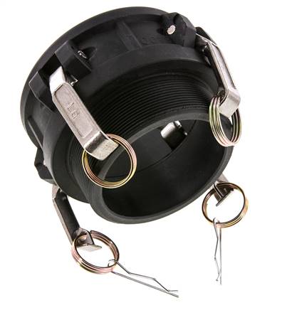 Acoplamiento de polipropileno Camlock DN 90 (4'') R 4'' rosca macho Tipo B MIL-C-27487