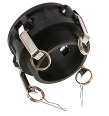 Acoplamiento de polipropileno Camlock DN 90 (4'') R 4'' rosca macho Tipo B MIL-C-27487