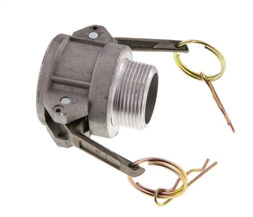 Acoplamiento de aluminio Camlock DN 32 (1 1/4'') R 1 1/4'' Rosca Macho Tipo B MIL-C-27487