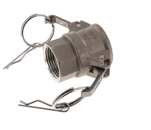Acoplamiento de acero inoxidable Camlock DN 25 (1'') Rp 1'' Rosca Hembra Tipo D MIL-C-27487