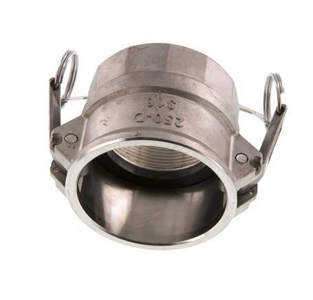 Acoplamiento de acero inoxidable Camlock DN 60 (2 1/2'') Rp 2 1/2'' Rosca Hembra Tipo D MIL-C-27487
