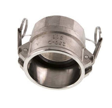 Acoplamiento de acero inoxidable Camlock DN 60 (2 1/2'') Rp 2 1/2'' Rosca Hembra Tipo D MIL-C-27487
