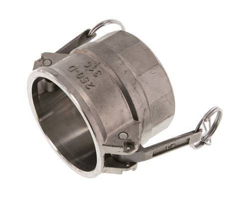 Acoplamiento de acero inoxidable Camlock DN 60 (2 1/2'') Rp 2 1/2'' Rosca Hembra Tipo D MIL-C-27487