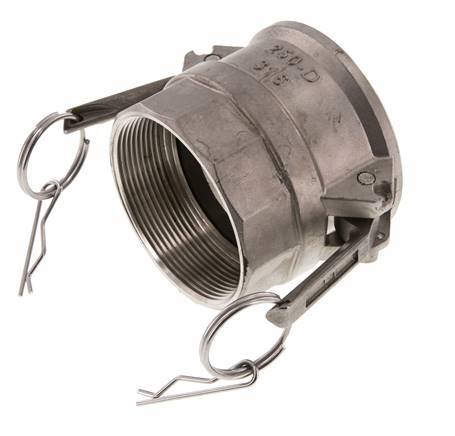 Acoplamiento de acero inoxidable Camlock DN 60 (2 1/2'') Rp 2 1/2'' Rosca Hembra Tipo D MIL-C-27487