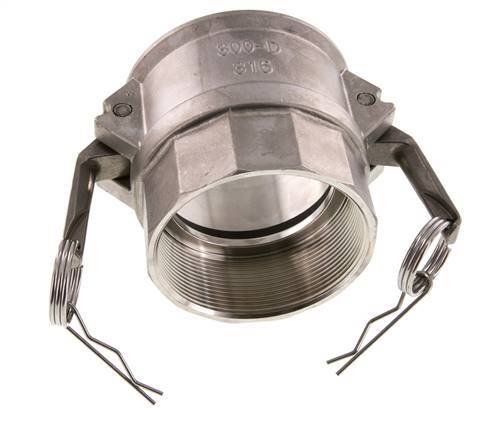 Acoplamiento de acero inoxidable Camlock DN 75 (3'') Rp 3'' Rosca Hembra Tipo D MIL-C-27487