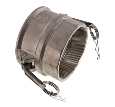 Acoplamiento de acero inoxidable Camlock DN 90 (4'') Rp 4'' Rosca Hembra Tipo D MIL-C-27487