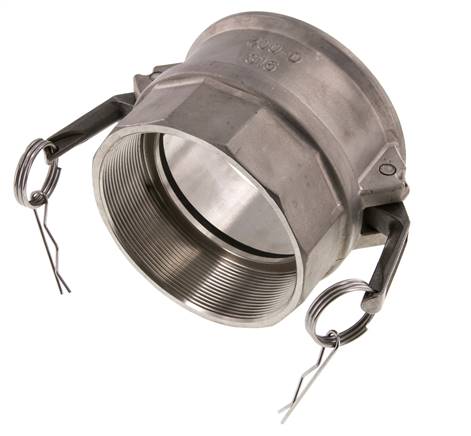 Acoplamiento de acero inoxidable Camlock DN 90 (4'') Rp 4'' Rosca Hembra Tipo D MIL-C-27487