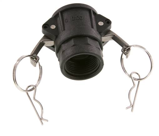 Acoplamiento de polipropileno Camlock DN 25 (1'') Rp 1'' Hembra Tipo D MIL-C-27487