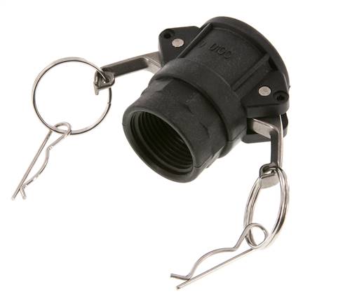 Acoplamiento de polipropileno Camlock DN 25 (1'') Rp 1'' Hembra Tipo D MIL-C-27487