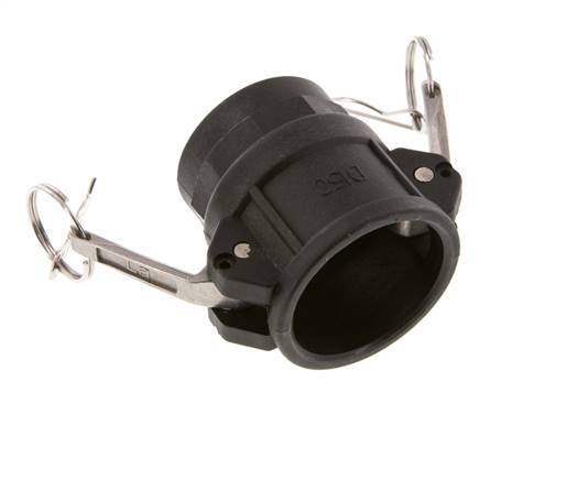 Acoplamiento de polipropileno Camlock DN 40 (1 1/2'') Rp 1 1/2'' Rosca hembra Tipo D MIL-C-27487