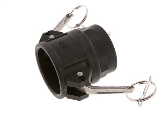 Acoplamiento de polipropileno Camlock DN 40 (1 1/2'') Rp 1 1/2'' Rosca hembra Tipo D MIL-C-27487