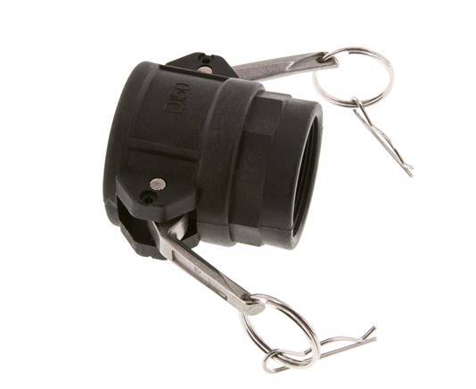 Acoplamiento de polipropileno Camlock DN 40 (1 1/2'') Rp 1 1/2'' Rosca hembra Tipo D MIL-C-27487