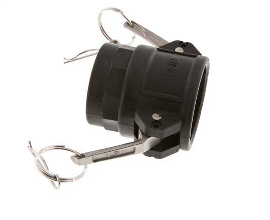 Acoplamiento de polipropileno Camlock DN 40 (1 1/2'') Rp 1 1/2'' Rosca hembra Tipo D MIL-C-27487