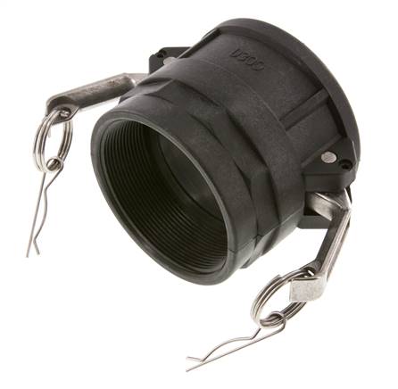 Acoplamiento de polipropileno Camlock DN 75 (3'') Rp 3'' Rosca hembra Tipo D MIL-C-27487