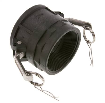 Acoplamiento de polipropileno Camlock DN 75 (3'') Rp 3'' Rosca hembra Tipo D MIL-C-27487