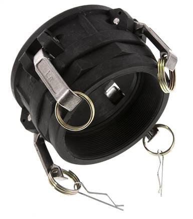 Acoplamiento de polipropileno Camlock DN 90 (4'') Rp 4'' Hembra Tipo D MIL-C-27487