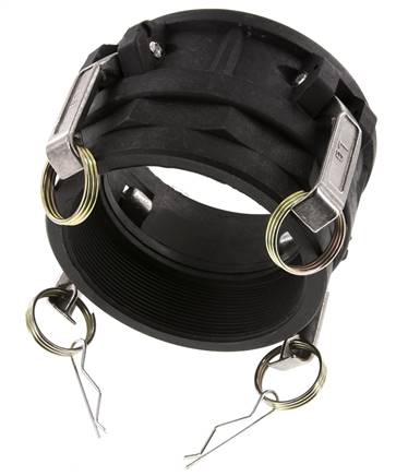 Acoplamiento de polipropileno Camlock DN 90 (4'') Rp 4'' Hembra Tipo D MIL-C-27487