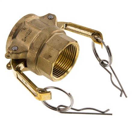 Acoplamiento de latón Camlock DN 32 (1 1/4'') Rp 1 1/4'' Hembra Tipo D MIL-C-27487